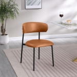 Picture of Leather Upholstered Dining Chair with Gold or Black Legs