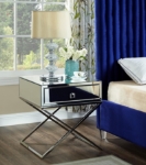 Picture of 24" Rich Chrome Stainless Steel Base Mirrored Chrome Handle Side Table