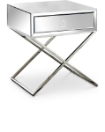 Picture of 24" Rich Chrome Stainless Steel Base Mirrored Chrome Handle Side Table