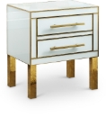 Picture of 23.5" Rich Gold Stainless Steel Legs & Trim White Lacquer Side Table