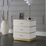 Picture of 24" White Lacquer Gold Finised Base Side Table