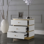 Picture of 24" White Lacquer Gold Finised Base Side Table