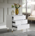 Picture of 24" White Lacquer Acrylic Legs With Gold Tips Side Table