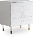 Picture of 24" White Lacquer Acrylic Legs With Gold Tips Side Table