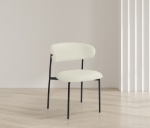 Picture of Leather Upholstered Dining Chair with Black  Legs