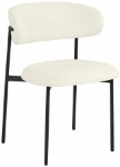 Picture of Leather Upholstered Dining Chair with Black  Legs