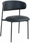 Picture of Leather Upholstered Dining Chair with Black  Legs