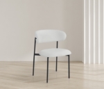 Picture of Leather Upholstered Dining Chair with Black  Legs