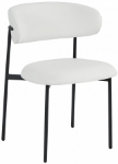 Picture of Leather Upholstered Dining Chair with Black  Legs