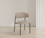 Picture of Leather Upholstered Dining Chair with Black  Legs