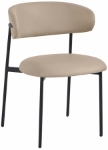 Picture of Leather Upholstered Dining Chair with Black  Legs