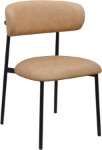 Picture of Leather Upholstered Dining Chair with Black  Legs