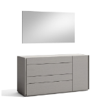Picture of wood veneers and natural Grey Dresser and Mirror