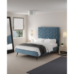 Picture of 39" 44" 48" and 54" Velvet Bedframe and Headboard in Greige Velvet Bed